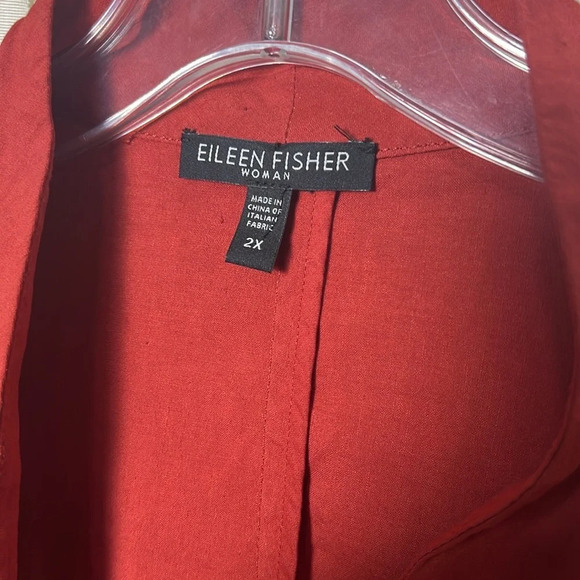 Eileen Fisher Woman Burnt Orange Unstructured Blazer Jacket Size 2X - Picture 6 of 8